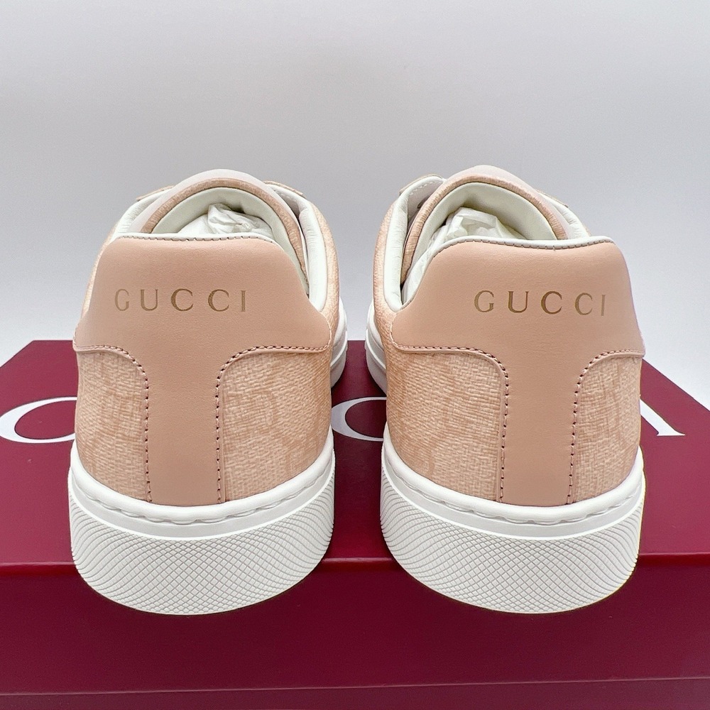GUCCI Women's Pink GG Supreme Ace Tonal Web Sneakers 812026 EU 36.5 US 6.5 - NEW - Picture 7 of 14